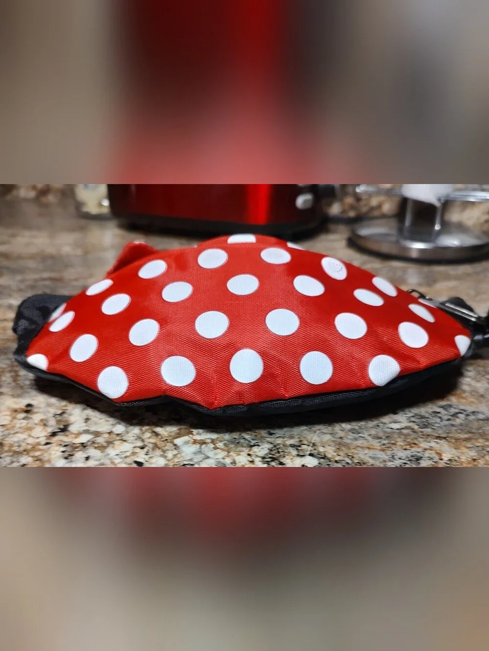Kids Red Polka Dot Bow Waist Bag with Ear Accents